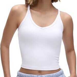 CRZ YOGA Butterluxe Soft Double Lined V Neck Tank Tops for Women - Yoga Casual
